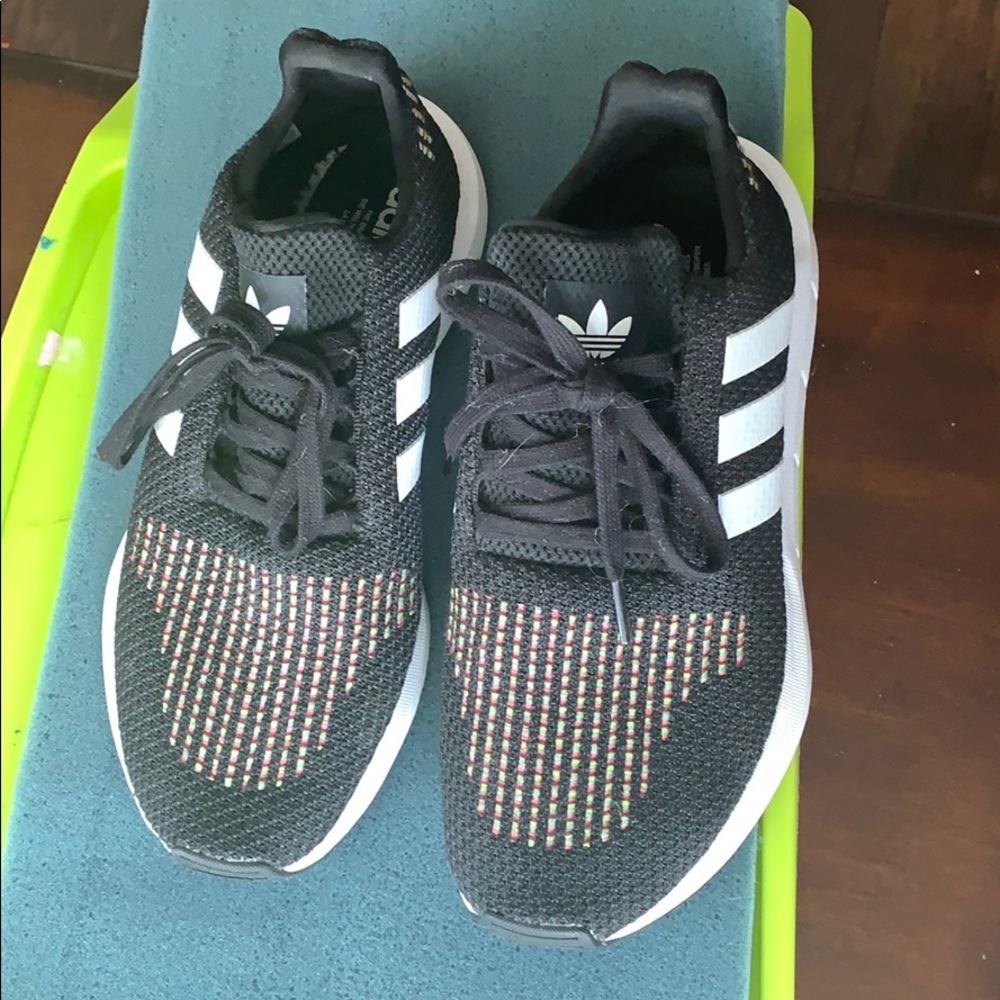 adidas Swift Run Black, White & Multicolored Shoes